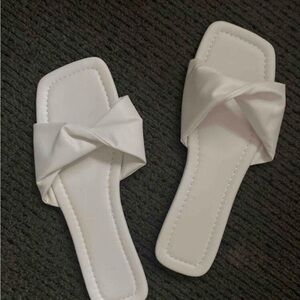 Elegant White Women's Slide Sandals